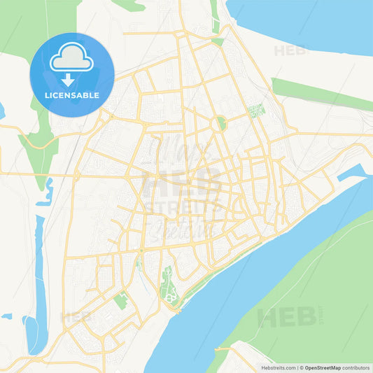 Galati, Romania Vector Map - Classic Colors