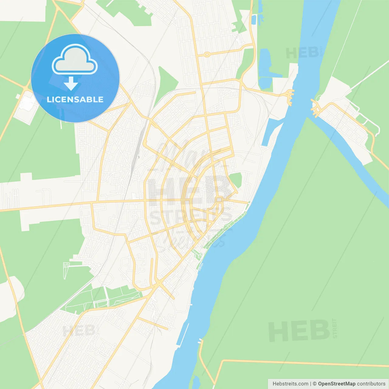 Braila, Romania Vector Map - Classic Colors