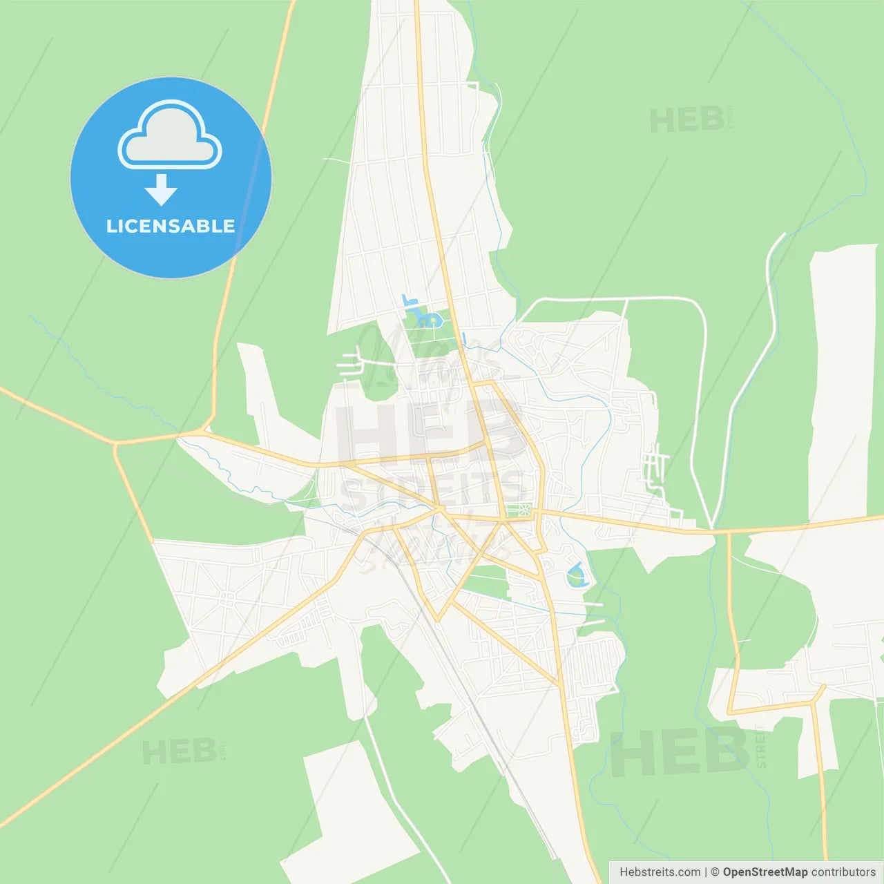 Tecuci, Romania Vector Map - Classic Colors