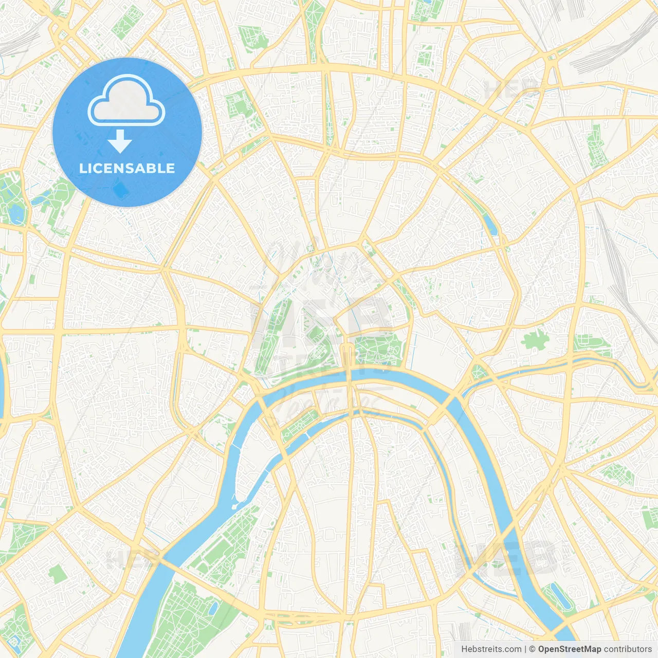 Moscow, Russia Vector Map - Classic Colors