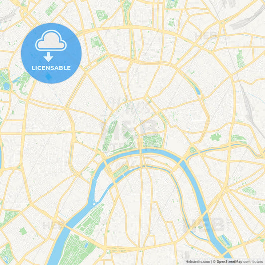 Moscow, Russia Vector Map - Classic Colors