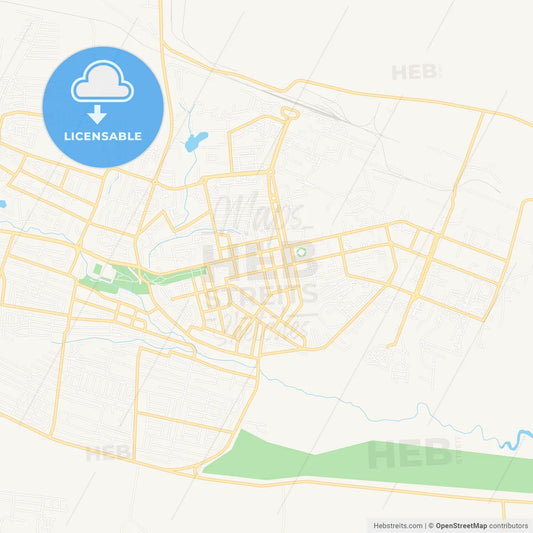 Elista, Russia Vector Map - Classic Colors