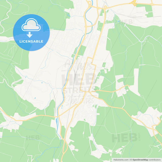 Martin, Slovakia Vector Map - Classic Colors