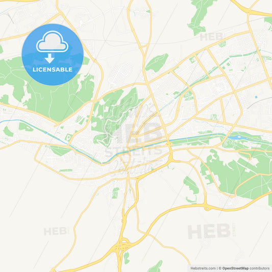 Burgos, Spain Vector Map - Classic Colors