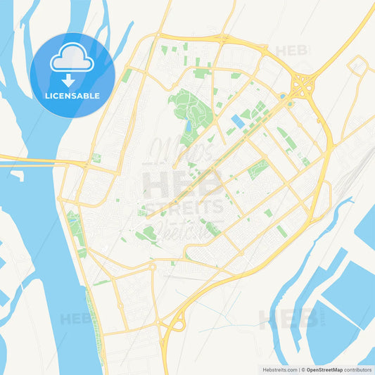 Huelva, Spain Vector Map - Classic Colors