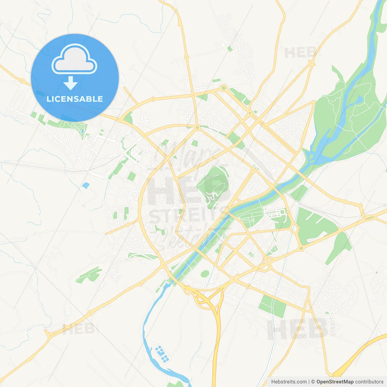 Lleida, Spain Vector Map - Classic Colors