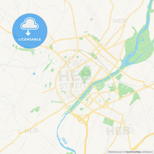 Lleida, Spain Vector Map - Classic Colors