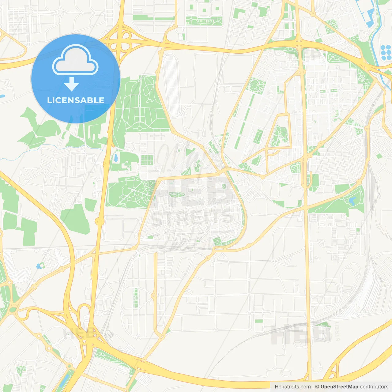 Villaverde, Spain Vector Map - Classic Colors