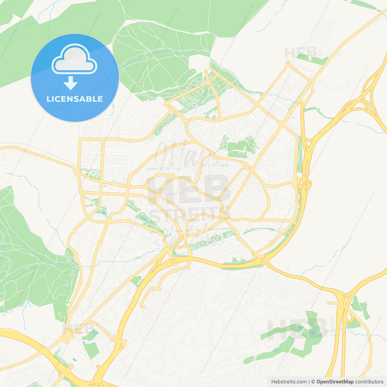 San Sebastian de los Reyes, Spain Vector Map - Classic Colors