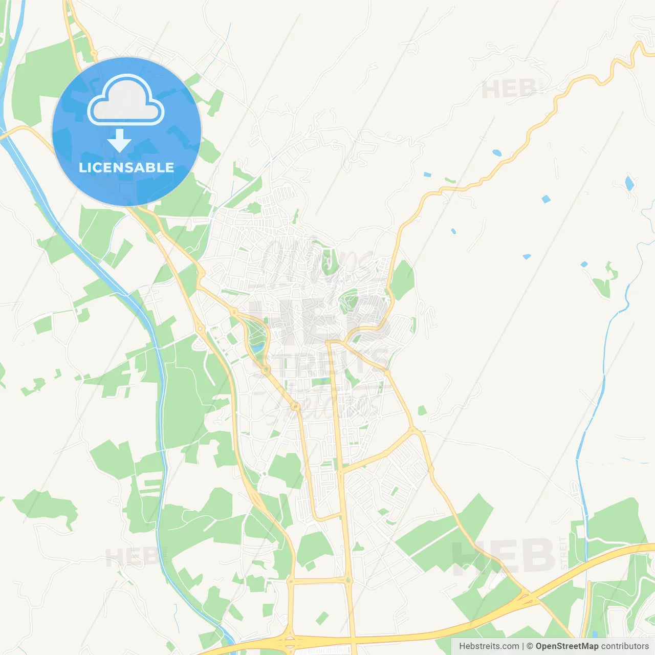 Velez-Malaga, Spain Vector Map - Classic Colors