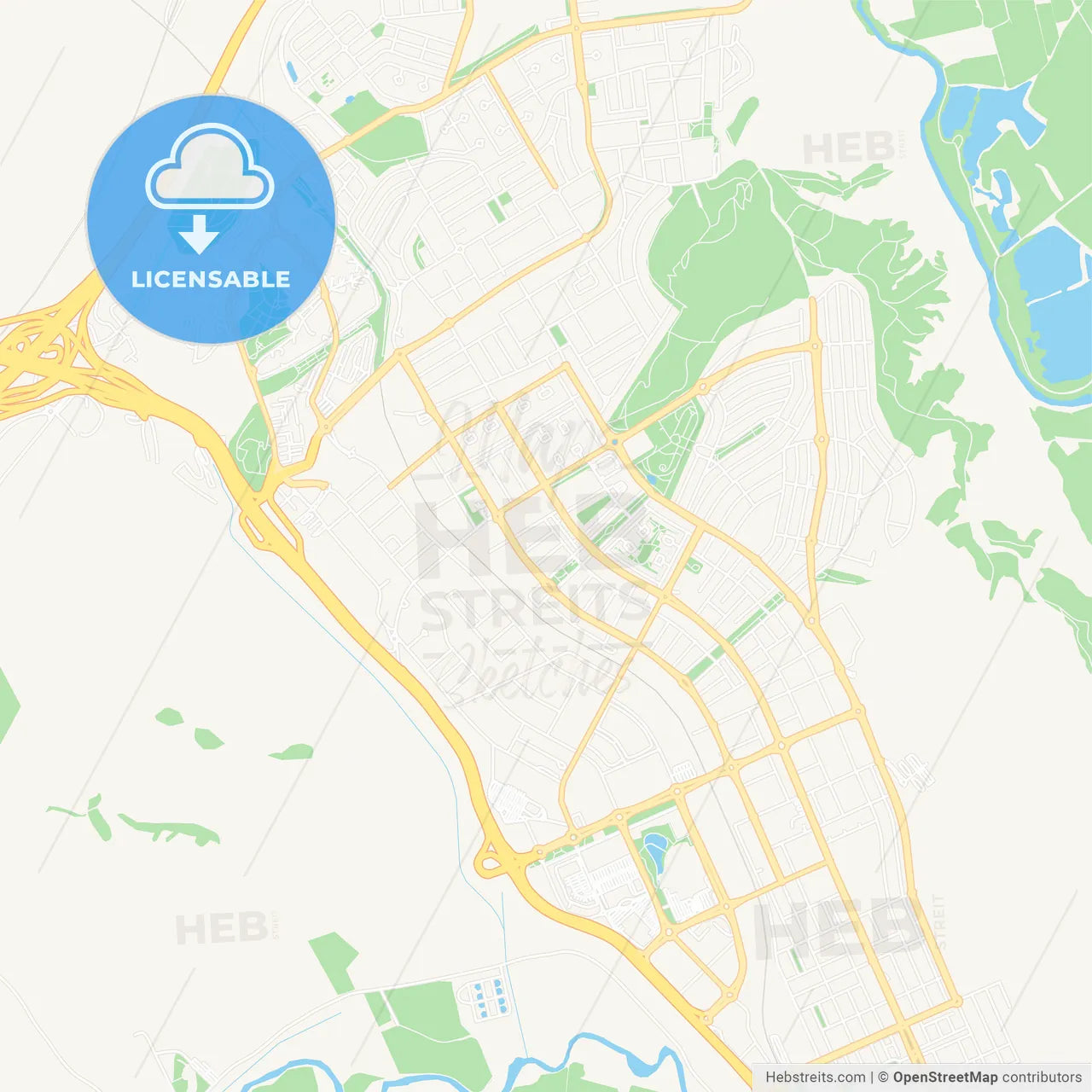 Rivas-Vaciamadrid, Spain Vector Map - Classic Colors