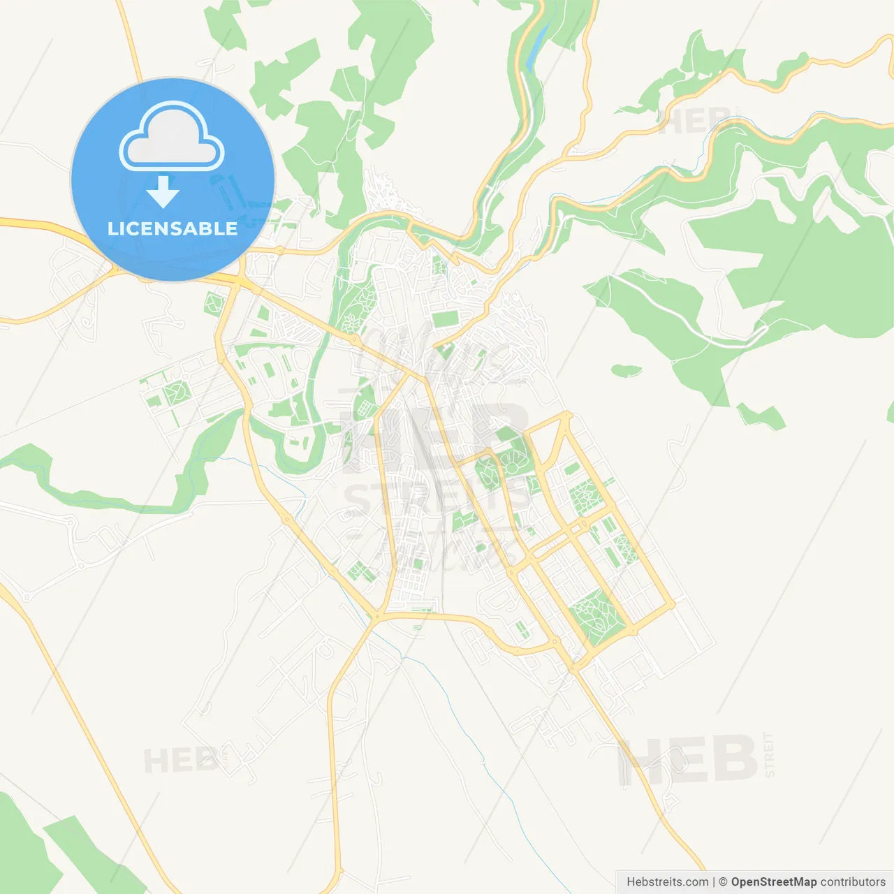 Cuenca, Spain Vector Map - Classic Colors