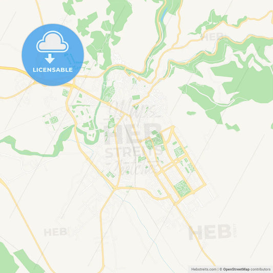 Cuenca, Spain Vector Map - Classic Colors