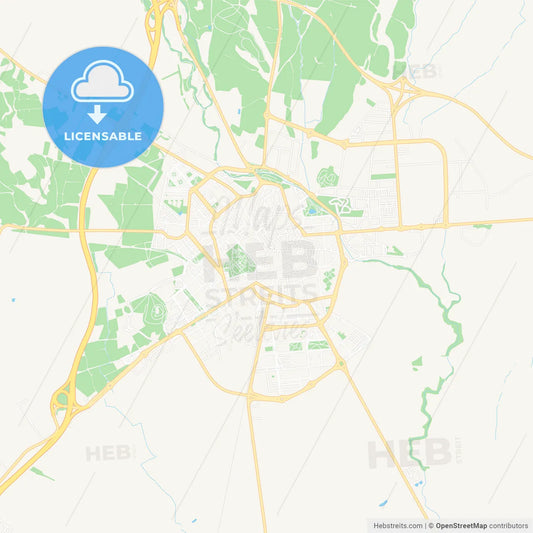 Huesca, Spain Vector Map - Classic Colors