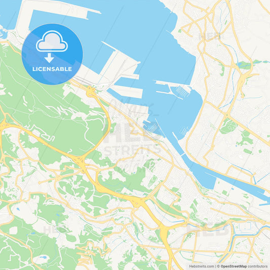 Santurtzi, Spain Vector Map - Classic Colors