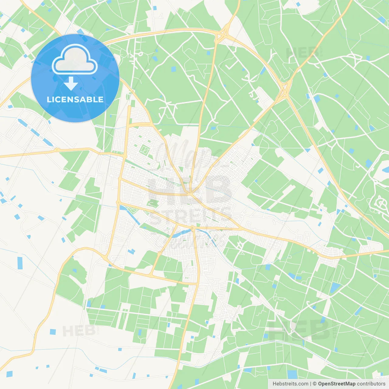 Torre-Pacheco, Spain Vector Map - Classic Colors