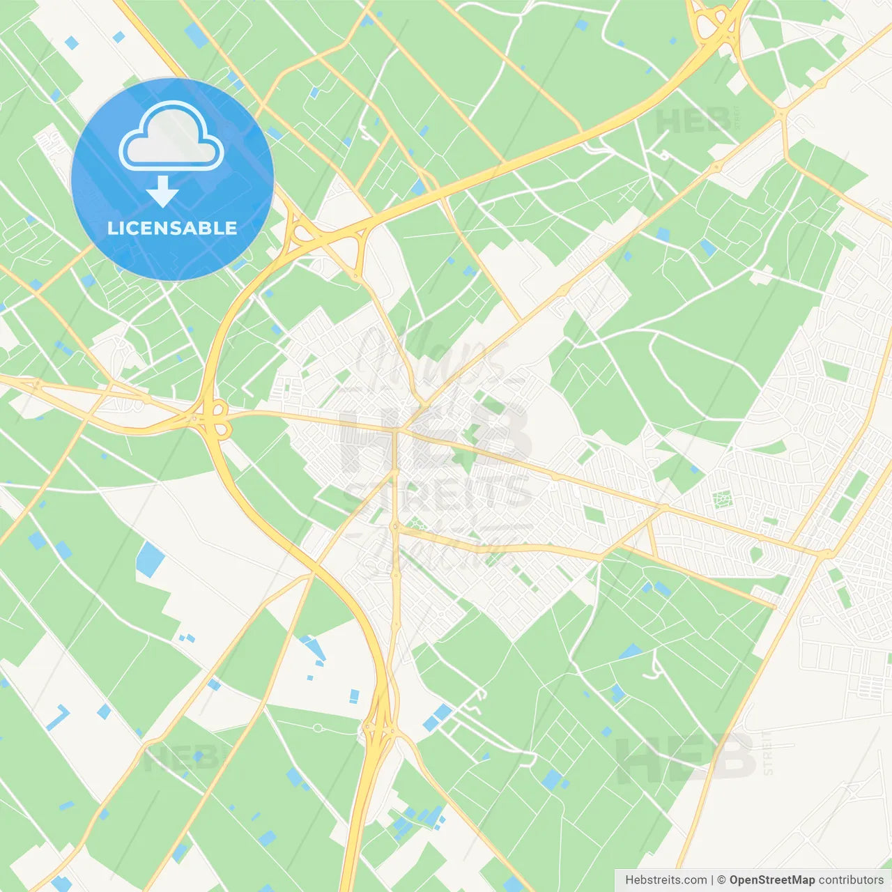 San Javier, Spain Vector Map - Classic Colors