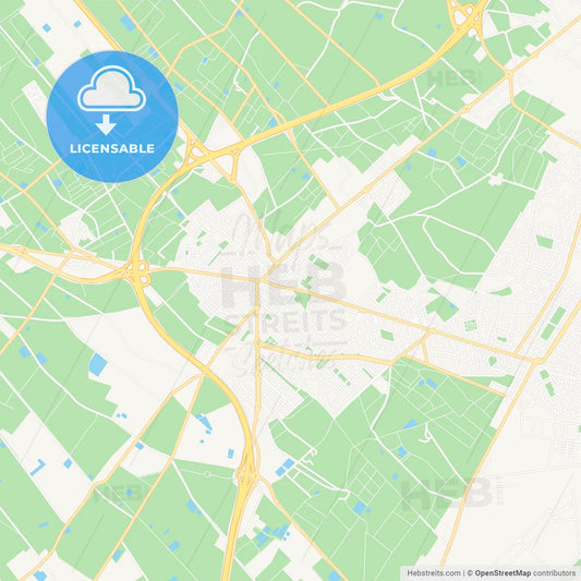 San Javier, Spain Vector Map - Classic Colors