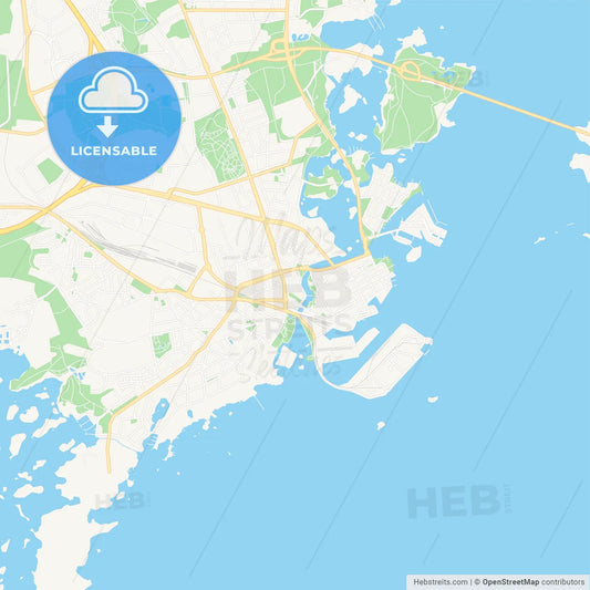 Kalmar, Sweden Vector Map - Classic Colors