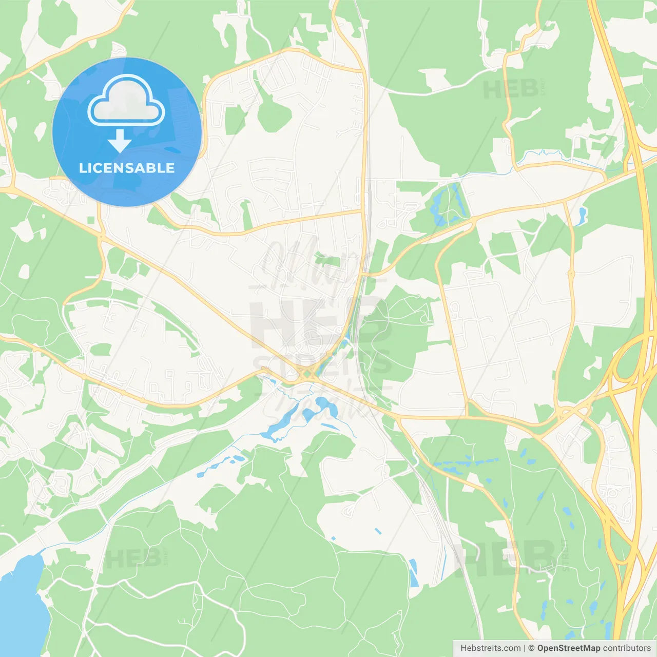 Marsta, Sweden Vector Map - Classic Colors