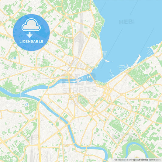 Geneva, Switzerland Vector Map - Classic Colors