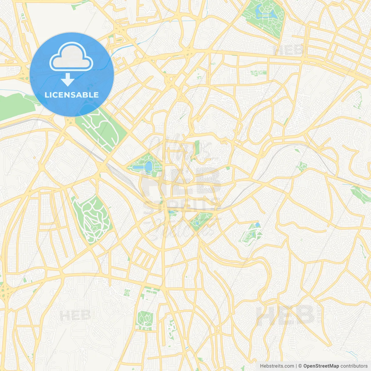 Ankara, Turkey Vector Map - Classic Colors