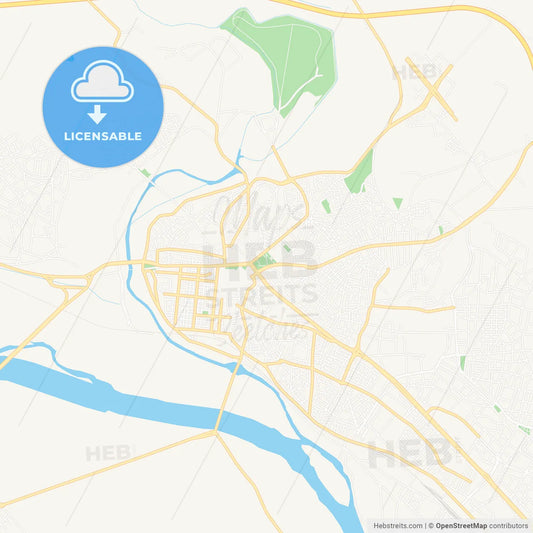 Edirne, Turkey Vector Map - Classic Colors