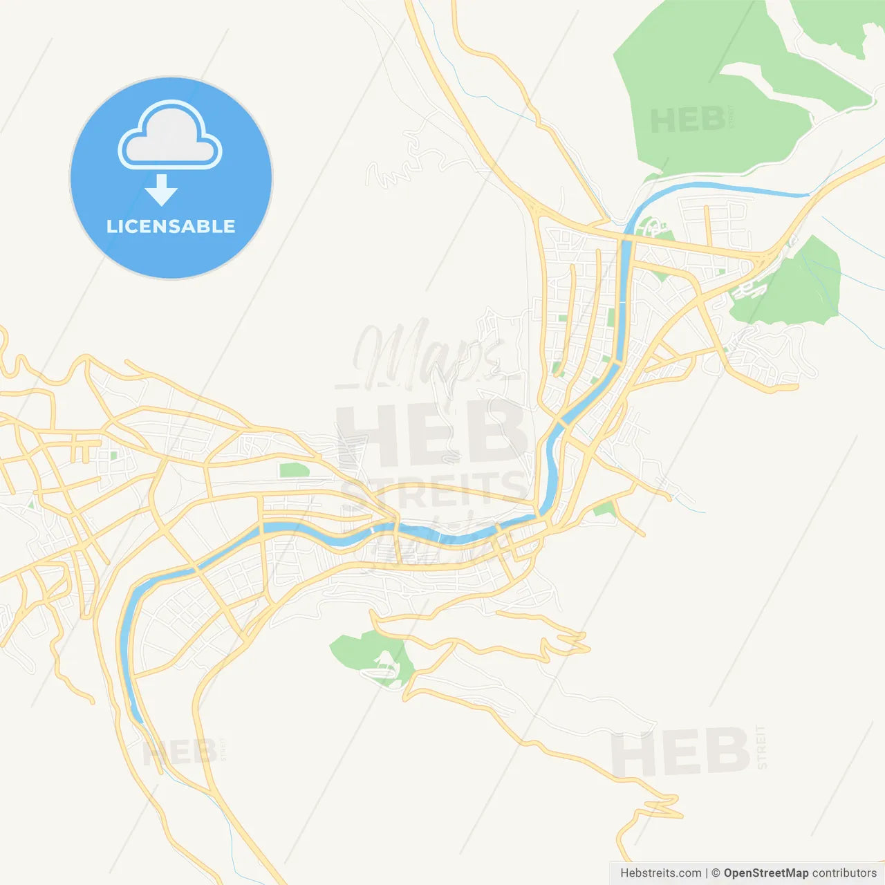 Amasya, Turkey Vector Map - Classic Colors