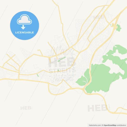 Burdur, Turkey Vector Map - Classic Colors