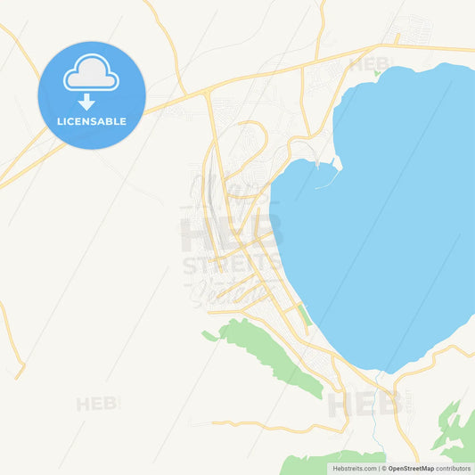 Tatvan, Turkey Vector Map - Classic Colors