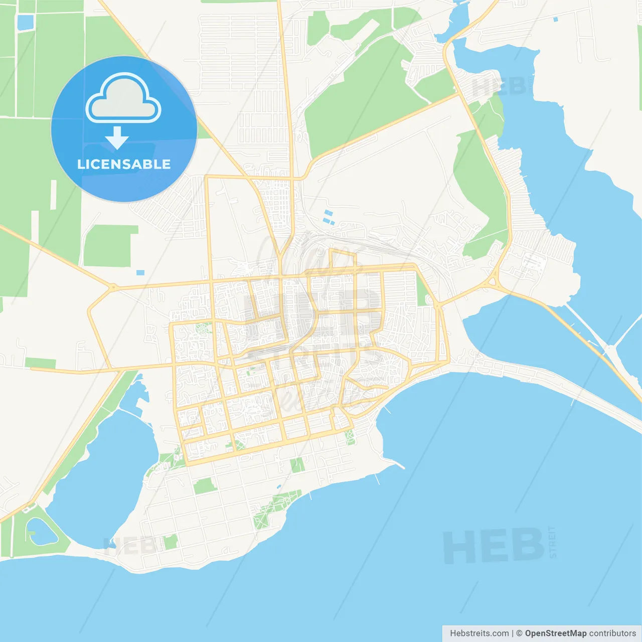 Yevpatoria, Ukraine Vector Map - Classic Colors