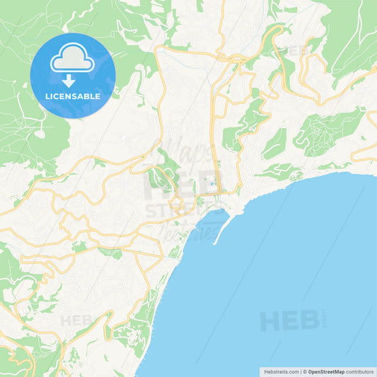 Yalta, Ukraine Vector Map - Classic Colors