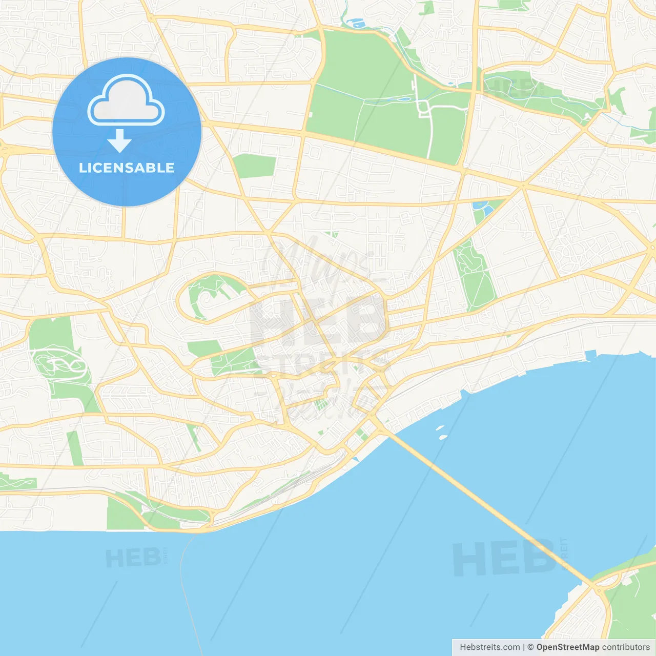 Dundee, Scotland Vector Map - Classic Colors