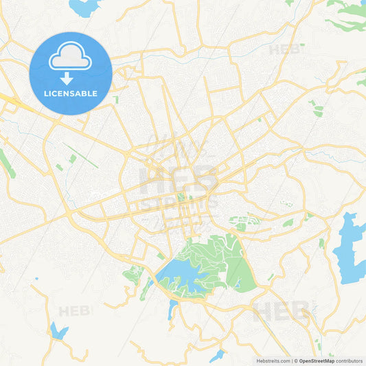 Tirana, Albania Vector Map - Classic Colors