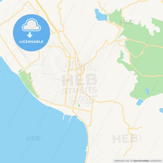 Vlore, Albania Vector Map - Classic Colors