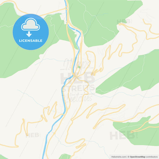 Sant Julia de Loria, Andorra Vector Map - Classic Colors