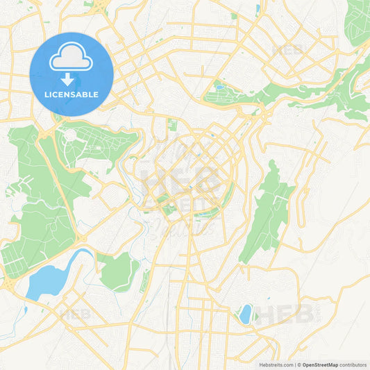 Yerevan, Armenia Vector Map - Classic Colors
