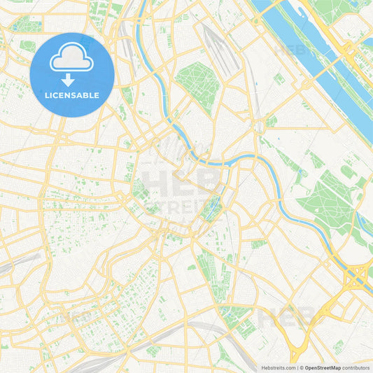 Vienna, Austria Vector Map - Classic Colors