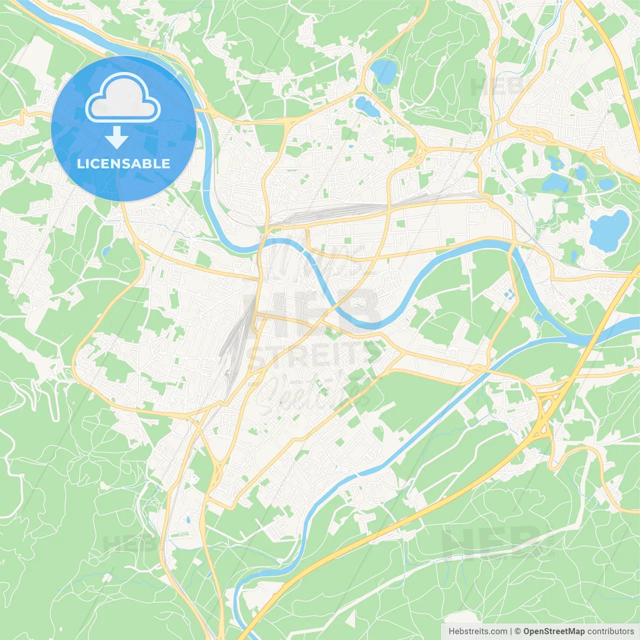 Villach, Austria Vector Map - Classic Colors – HEBSTREITS