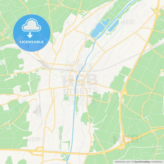 Sankt Polten, Austria Vector Map - Classic Colors