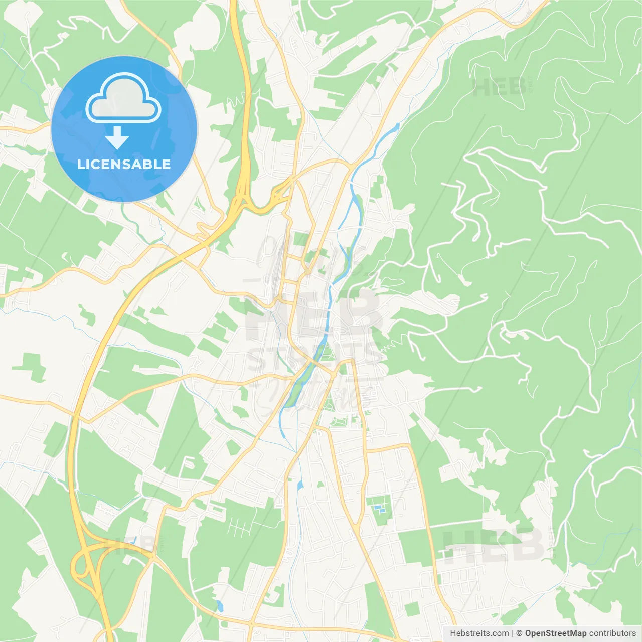 Wolfsberg, Austria Vector Map - Classic Colors