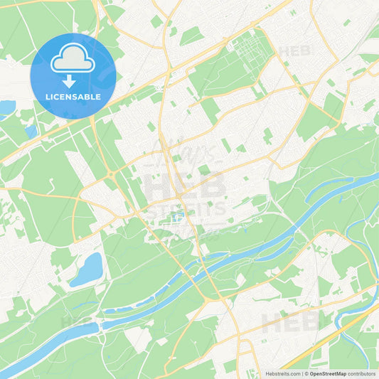 Traun, Austria Vector Map - Classic Colors