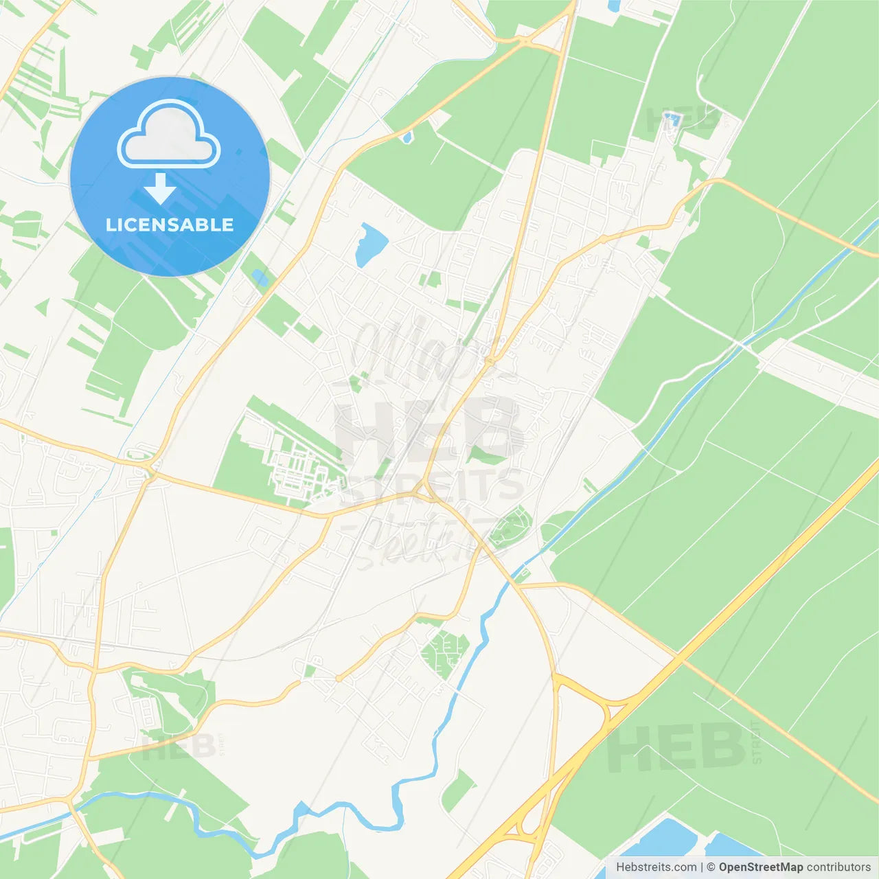 Traiskirchen, Austria Vector Map - Classic Colors