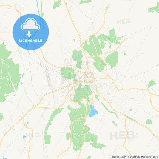 Saalfelden, Austria Vector Map - Classic Colors