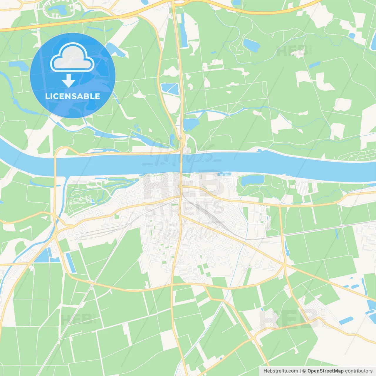 Tulln, Austria Vector Map - Classic Colors