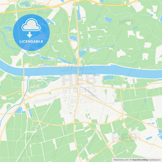 Tulln, Austria Vector Map - Classic Colors