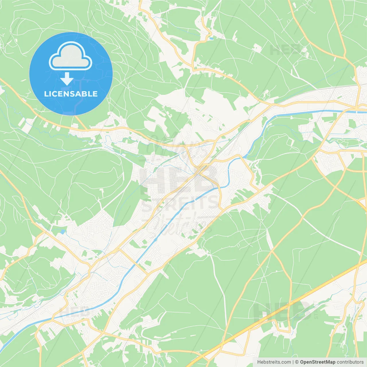 Ternitz, Austria Vector Map - Classic Colors