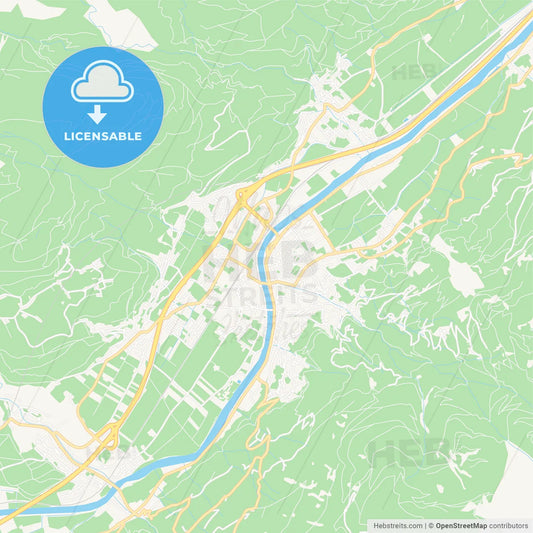 Schwaz, Austria Vector Map - Classic Colors