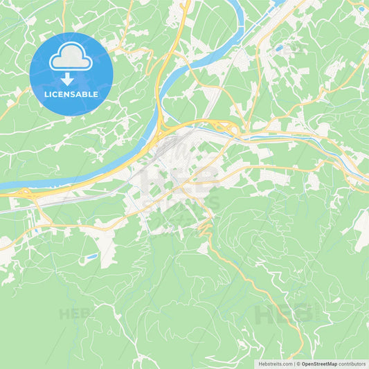 Worgl, Austria Vector Map - Classic Colors