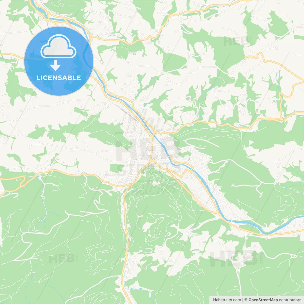 Waidhofen, Austria Vector Map - Classic Colors